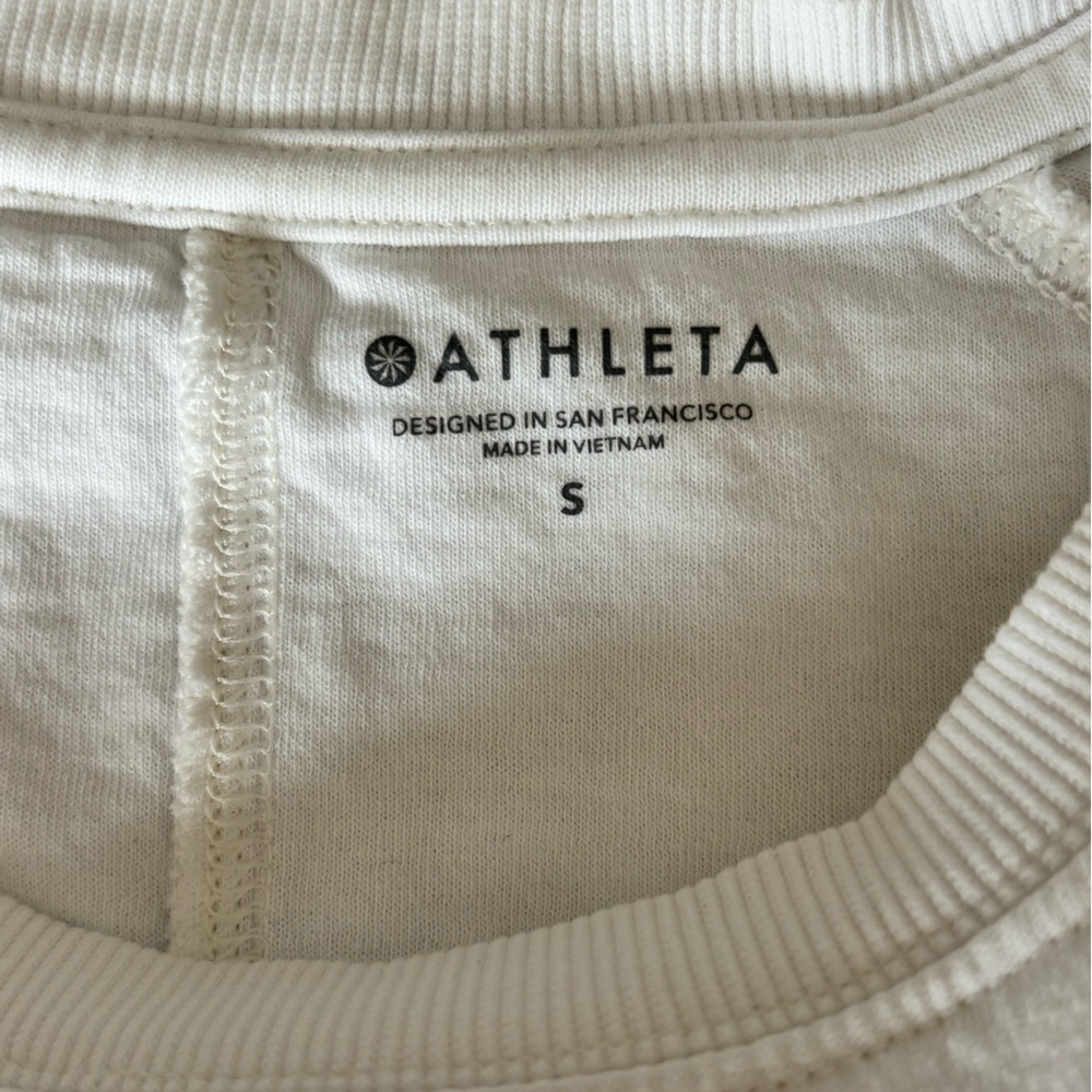 Athleta White Essence Raglan Long Sleeve Sweatshirt Base Layer Top Size Small - Picture 7 of 8